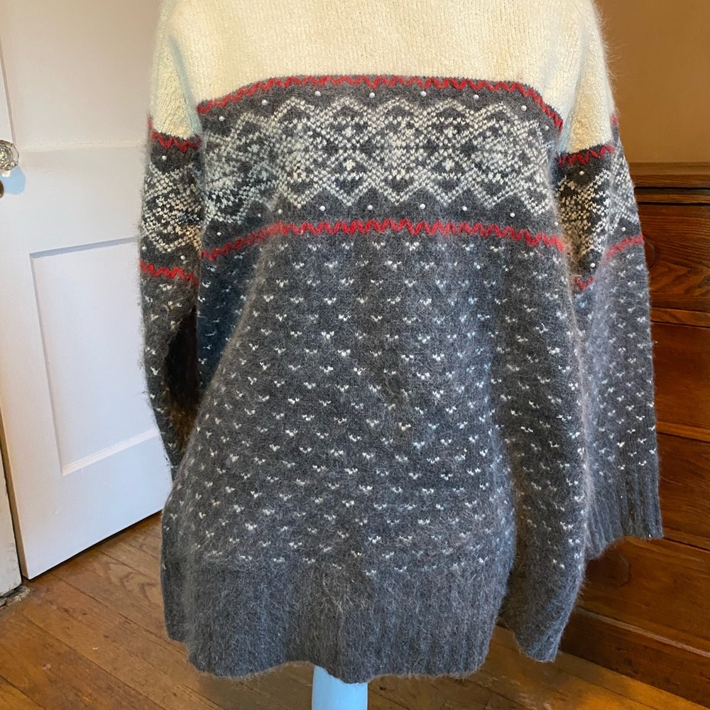 Nordic Style Sweater - Knit Winter - Angora & Wool